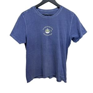 Life is Good baby blue v neck tee shirt medium